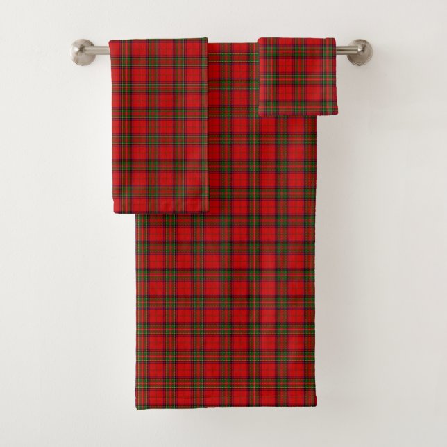 Conjunto De Toalhas Stewart / Stuart tartan xadrez vermelha (Insitu)
