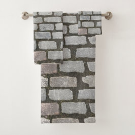 Conjunto De Toalhas Stone Pathway Cinza Cobblestone Street Sidewalk