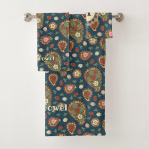 Conjunto De Toalhas Strawberry Paisley Patterley Bath Towel Set