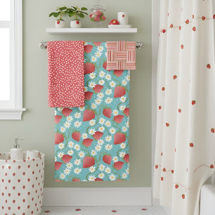 Conjunto De Toalhas Strawberry Patch Céu Azul