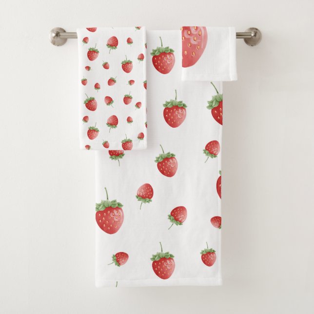 Conjunto De Toalhas Strawberry Pattern (Insitu)