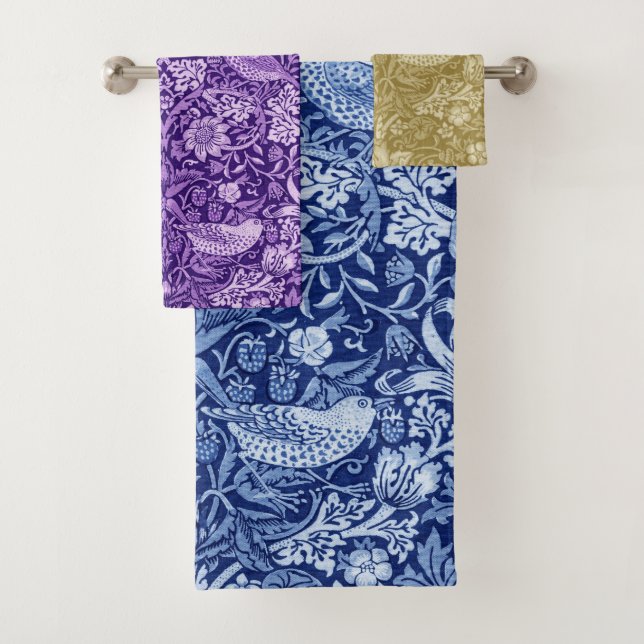 Conjunto De Toalhas Strawberry Thef Monotone, William Morris Bath Tow (Insitu)