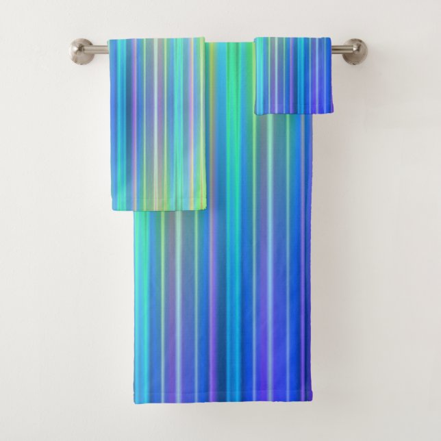 Conjunto De Toalhas Stripes Arco-íris (Insitu)