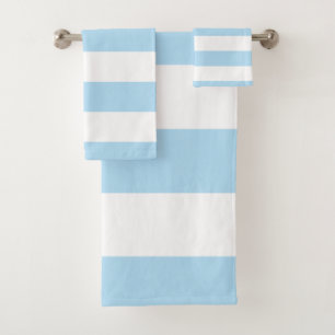 Conjunto De Toalhas Stripes Azuis, Listras Brancas, Padrão Stripe