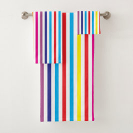 Conjunto De Toalhas Stripes Coloridas