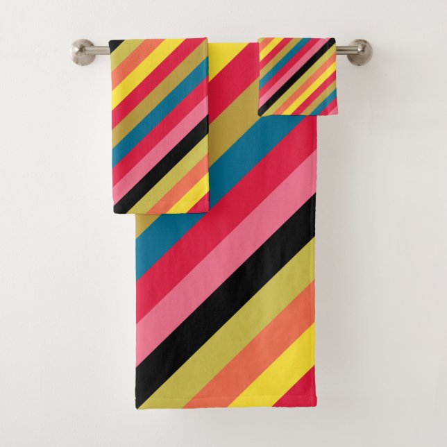 Conjunto De Toalhas Stripes de Caipira Arco-Íris (Insitu)