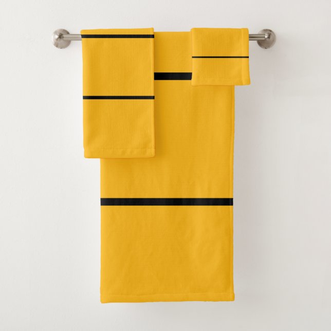 Conjunto De Toalhas Stripes Douradas Reais (Insitu)