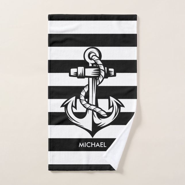 Conjunto De Toalhas Stripes e Âncora (Toalha de mão)
