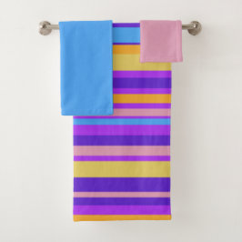 Conjunto De Toalhas Stripes Vibrantes