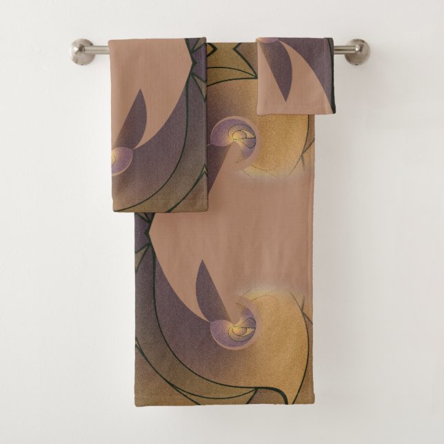 Conjunto De Toalhas Subdued Earth Tone Designer Towel (Insitu)