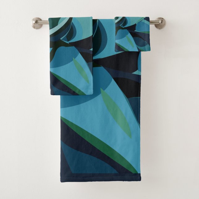 Conjunto De Toalhas Sucultivos De Cactus Agave Azul (Insitu)