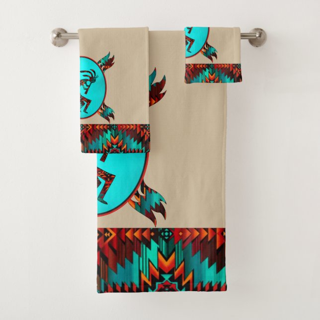Conjunto De Toalhas Sudoeste de Kokopelli Bath Towel Set (Insitu)