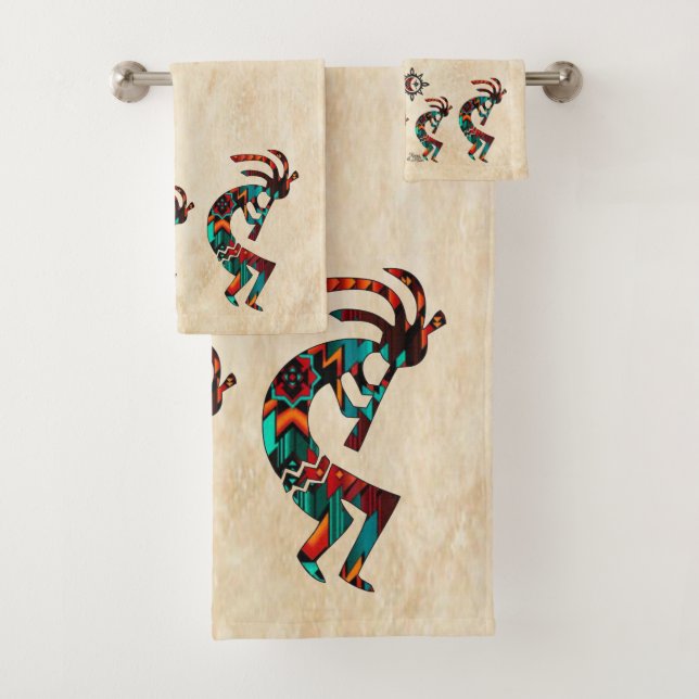 Conjunto De Toalhas Sudoeste de Kokopelli Bath Towel Set (Insitu)