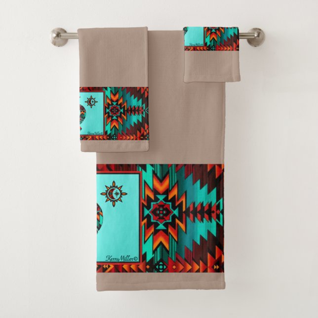 Conjunto De Toalhas Sudoeste de Kokopelli Bath Towel Set (Insitu)
