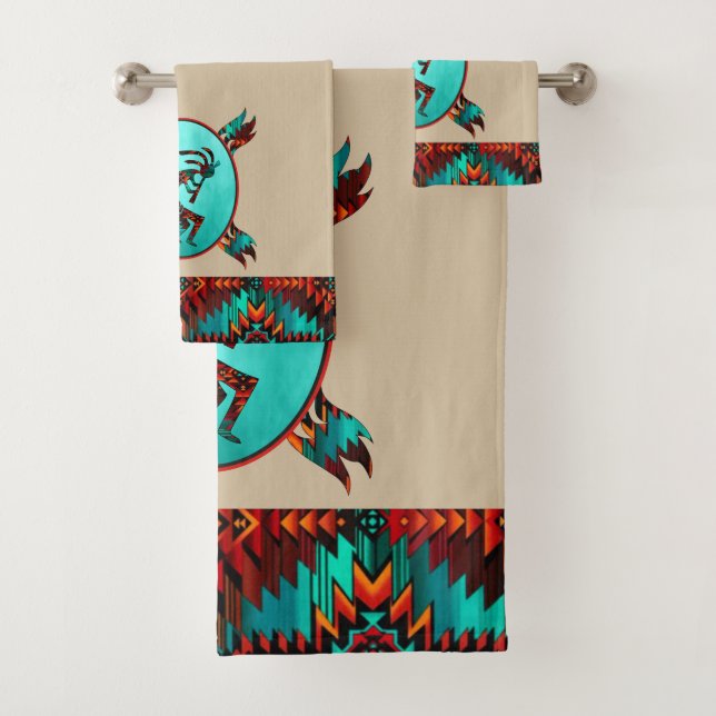 Conjunto De Toalhas Sudoeste de Kokopelli Bath Towel Set (Insitu)
