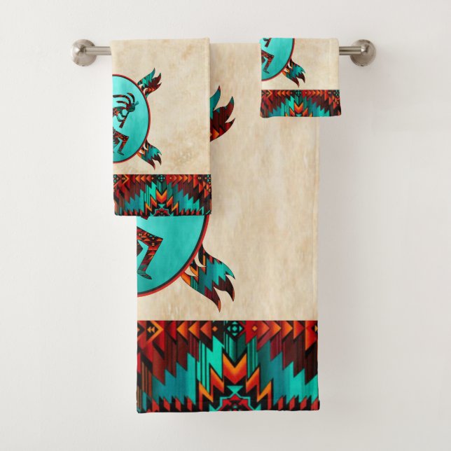 Conjunto De Toalhas Sudoeste de Kokopelli Bath Towel Set (Insitu)