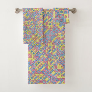 Conjunto De Toalhas Sudoku One-Modern Bauhaus — Padrão Geométrico