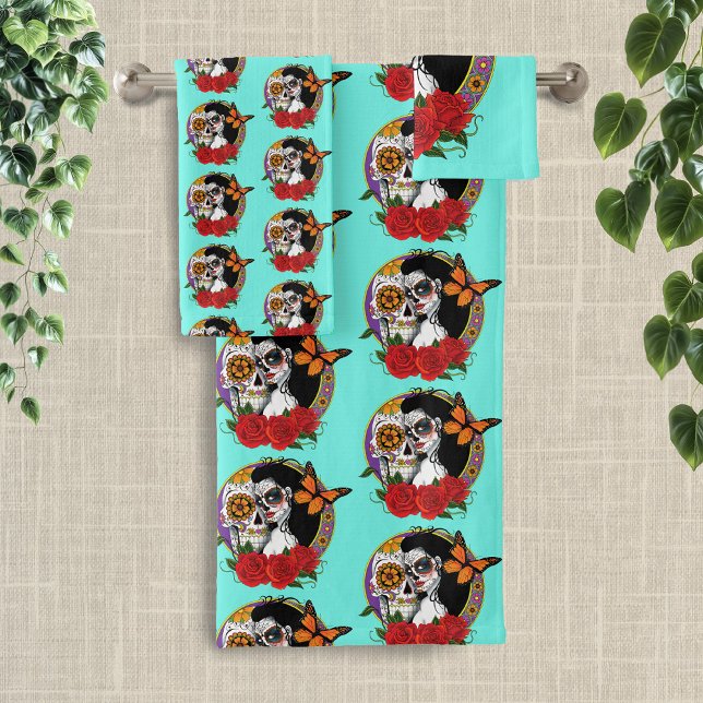 Conjunto De Toalhas Sugar Skulls Art Nouveau (Criador carregado)