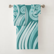 Summer Turquoise Abstrato Fern Frond