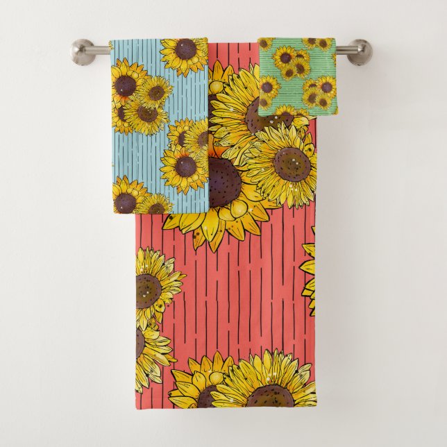 Conjunto De Toalhas Summer Watercolor Sunflower (Insitu)