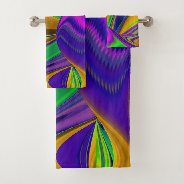 Conjunto De Toalhas Summerrainbow, Abstrato 3D Rainbowart (Insitu)
