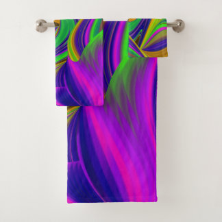 Conjunto De Toalhas Summerrainbow, Abstrato 3D Rainbowart