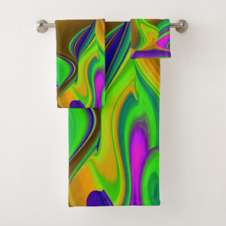 Conjunto De Toalhas Summerrainbow, Abstrato 3D Rainbowart