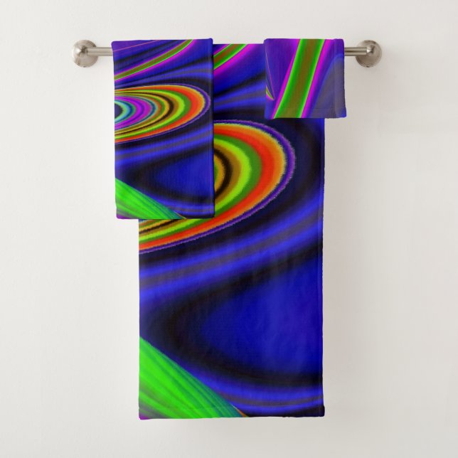 Conjunto De Toalhas Summerrainbow, Abstrato 3D Rainbowart (Insitu)