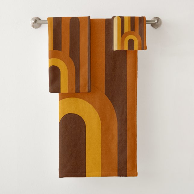 Conjunto De Toalhas Sun & Arches Mid Century Modern Geometric Design (Insitu)