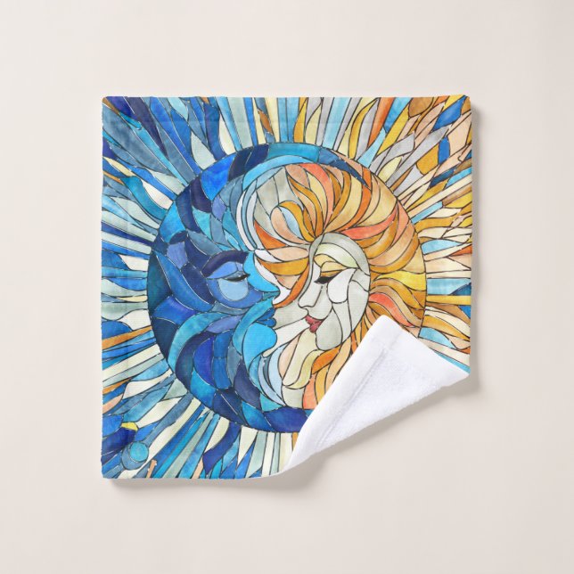 Conjunto De Toalhas Sun e Moon Mosaico Art (Pano de lavar)