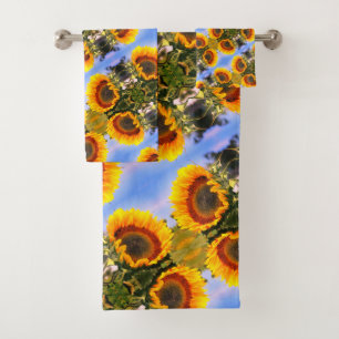 Conjunto De Toalhas Sunflower In Sunshine Abstrato Art Patterno