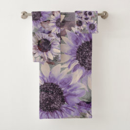 Conjunto De Toalhas Sunflower Mauve Patterna