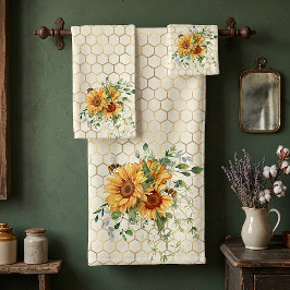 Conjunto De Toalhas Sunflowers and bees