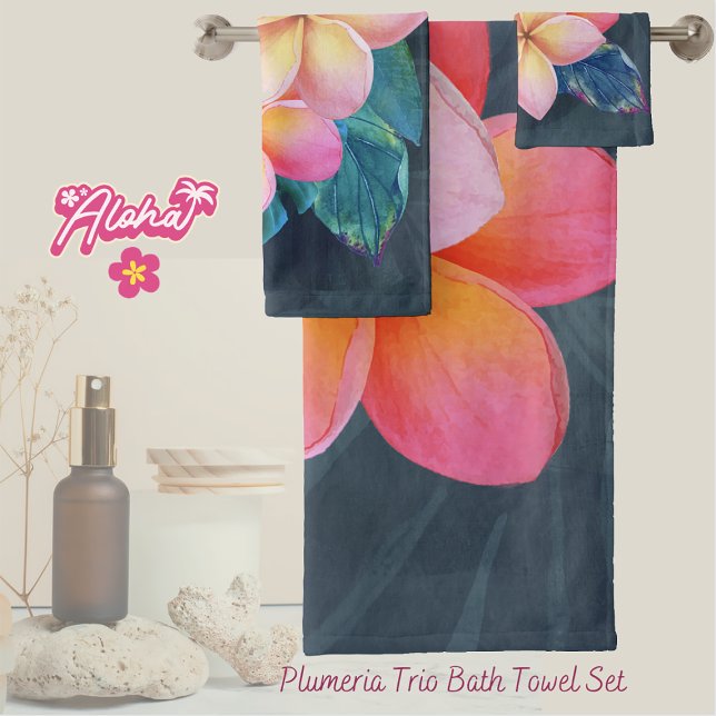 Conjunto De Toalhas Sunrise Plumeria Bath Towel Set (Criador carregado)