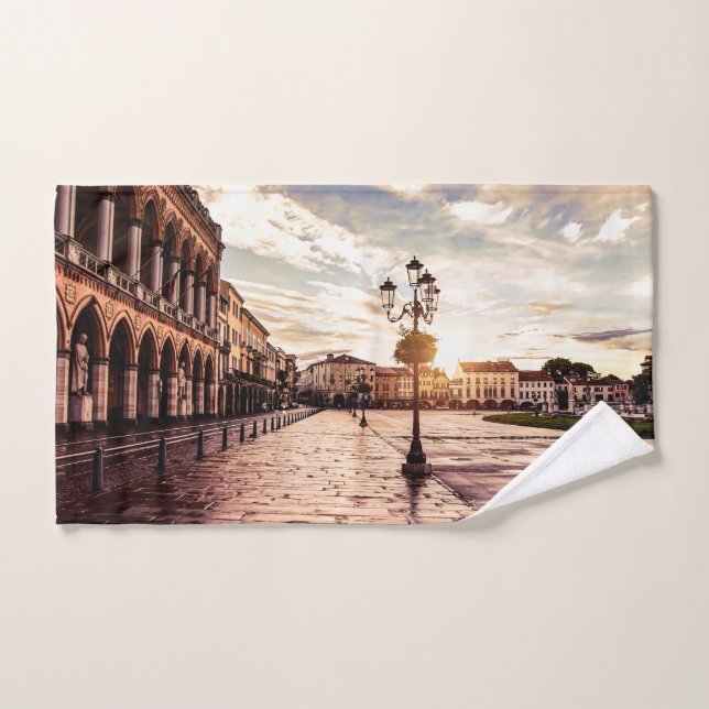 Conjunto De Toalhas Sunset over quadrado em Padova, Itália (Toalha de mão)