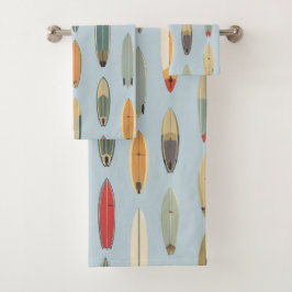 Conjunto De Toalhas Surf Life - Impressão de Prancha de Surf Azul Cost