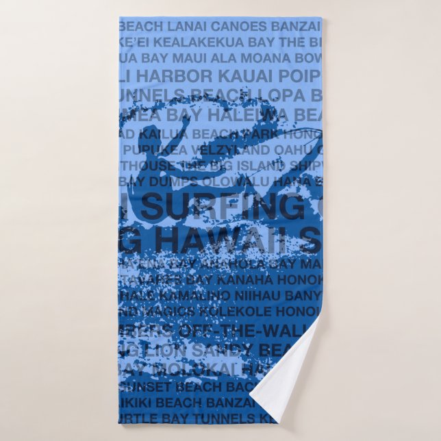Conjunto De Toalhas Surfista Hawaii Cutback Havaiano - Azul (Toalha de Banho)