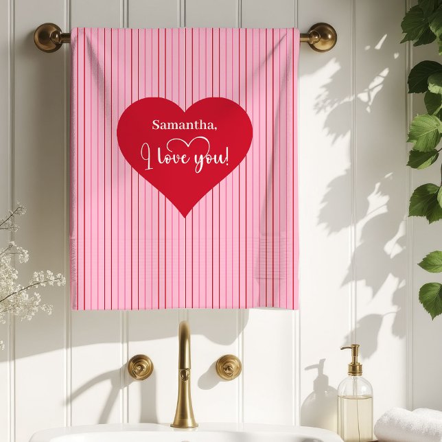 Conjunto De Toalhas Sweet Pink Hearts Valentine Bath Towel Girlfriend (Sweet Pink Hearts Valentine Bath Towel Girlfriend)