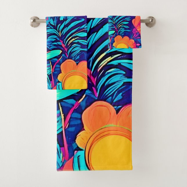 Conjunto De Toalhas Tapeçaria Floral Psicodélica (Insitu)