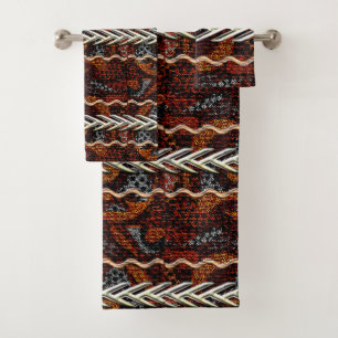 Conjunto De Toalhas Tapeçaria Tribal Afrocêntrica