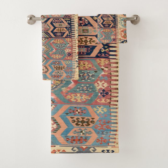 Conjunto De Toalhas Tapete Turco Antigo Kilim (Insitu)