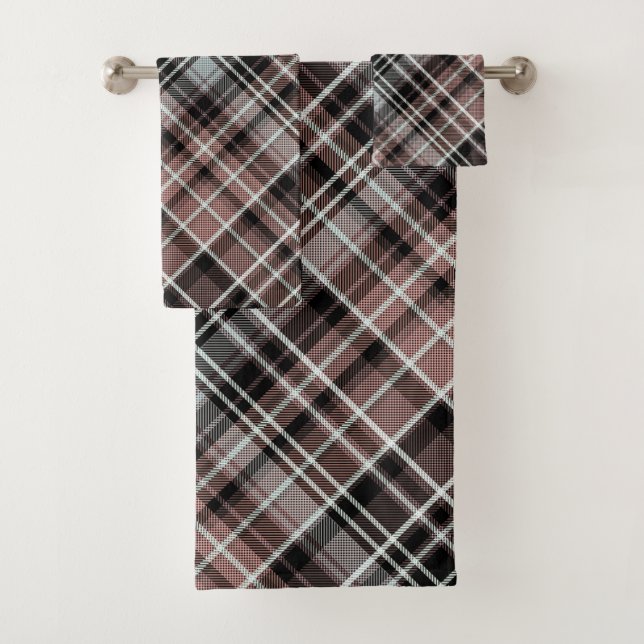 Conjunto De Toalhas Tartan Clássico da Xadrez (Insitu)