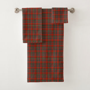 Conjunto De Toalhas Tartan real de Stewart da xadrez escocesa vermelha