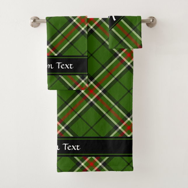 Conjunto De Toalhas Tartan Verde, Preto, Vermelho e Branco (Insitu)