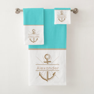 Conjunto De Toalhas Tartaruga-de-anjo-costeira azul-náutico