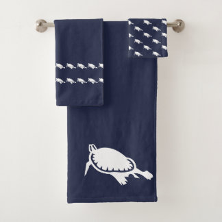 Conjunto De Toalhas Tartarugas marinhas banheiro Oceano Azul