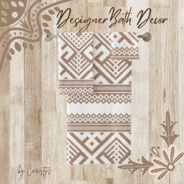 Conjunto De Toalhas Taupe Contemporâneo, Linen, Castanho Padrão