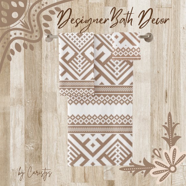 Conjunto De Toalhas Taupe Contemporâneo, Linen, Castanho Padrão (Criador carregado)