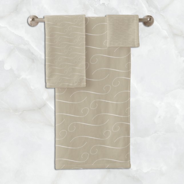 Conjunto De Toalhas Taupe Swirls (Criador carregado)