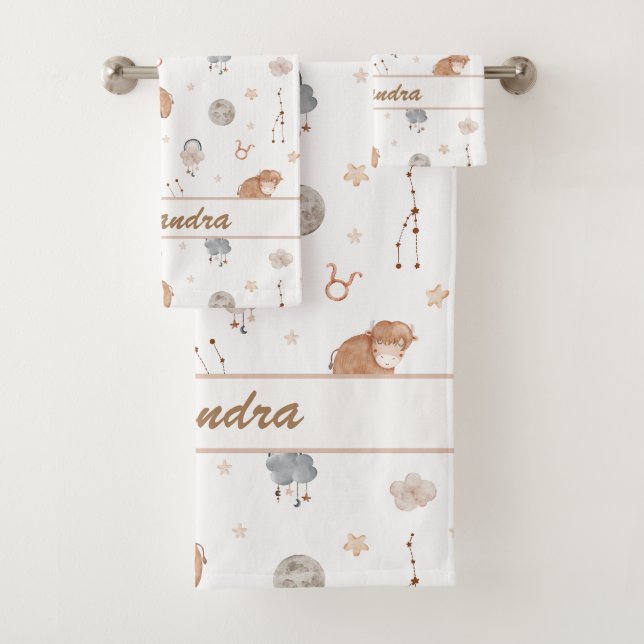 Conjunto De Toalhas Taurus Baby | Cozy e Durável para Pequenos Touros (Insitu)